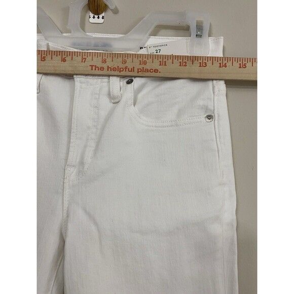 J.Crew 9" Toothpick Mid-rise Jean in White Wash ankle-length leg New Size 27 - Picture 8 of 9